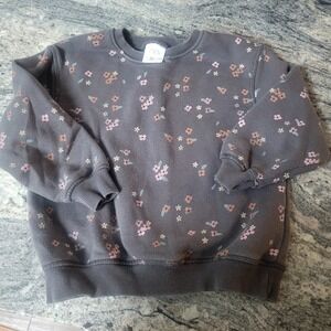 Zara girls Gray Floral sweatshirt size 4-5